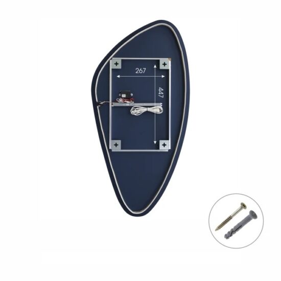 Netaisyklingos formos veidrodis su apsvietimu 110x55