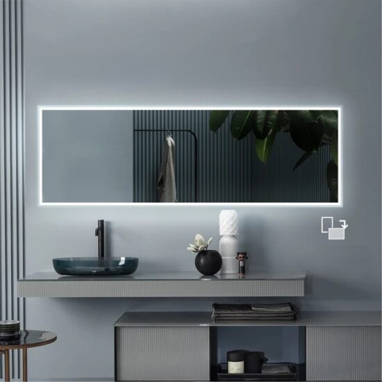 Veidrodis su foniniu LED apsvietimu 140x60 cm