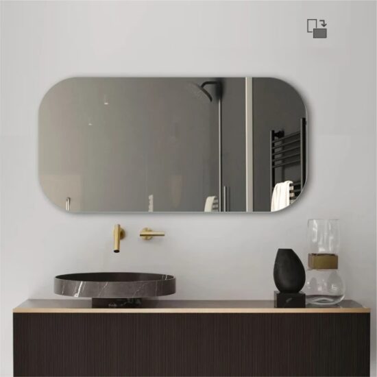 Veidrodis uzapvalintais kampais 50x100 cm,