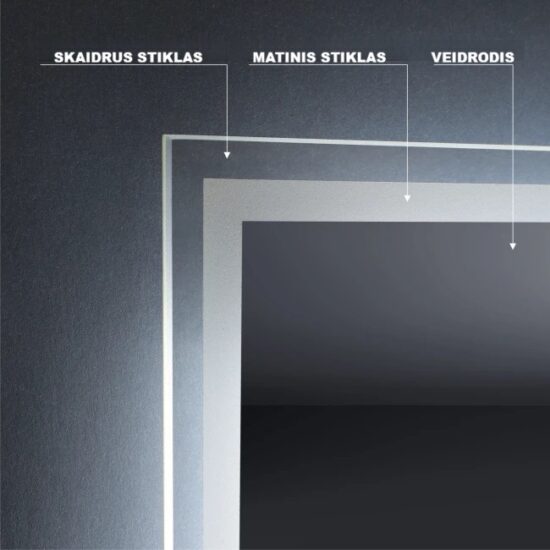 Veidrodis su LED apšvietimu 60x140 cm