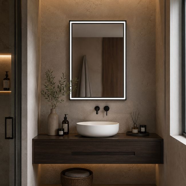 Veidrodis su juodu remeliu Lumino Black 6080